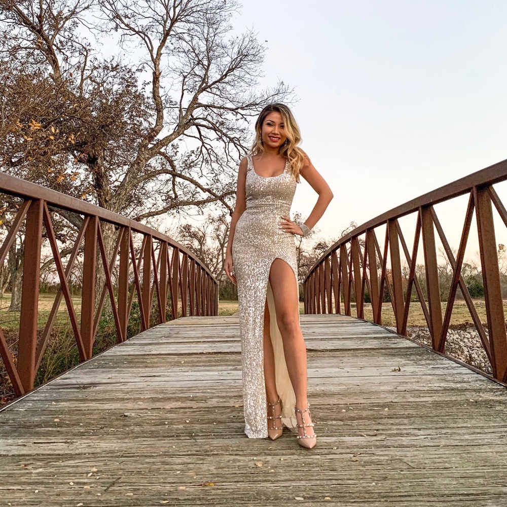 Family Affair Silver Sequin Dress